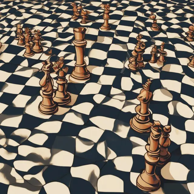 An image of a chessboard populated with unique bank draft question pieces and answer pawns, symbolizing the exchange of information.