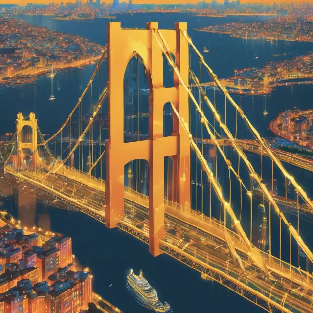 Golden bridge connecting buyer and seller, supported by banker