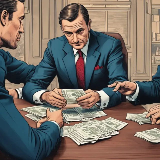 Two hands exchanging banker’s acceptances representing investment deals in the secondary market