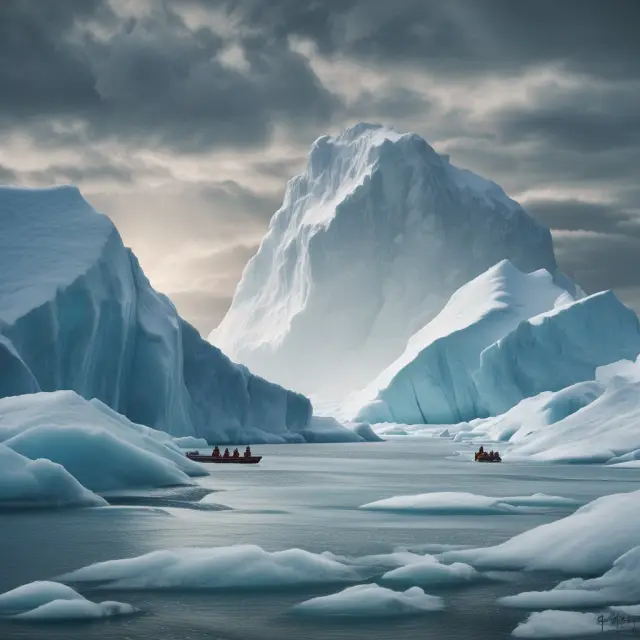 Depositors, banks, regulators, and economy precariously perched on icebergs symbolizing the potential consequences of a bank run