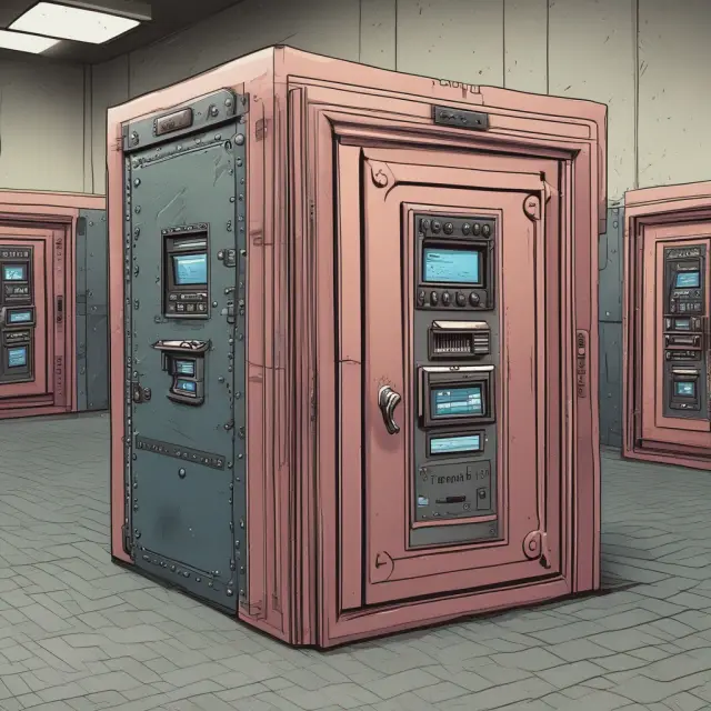 A crowd of digital avatars withdrawing funds electronically, causing a silent bank run and draining the vault