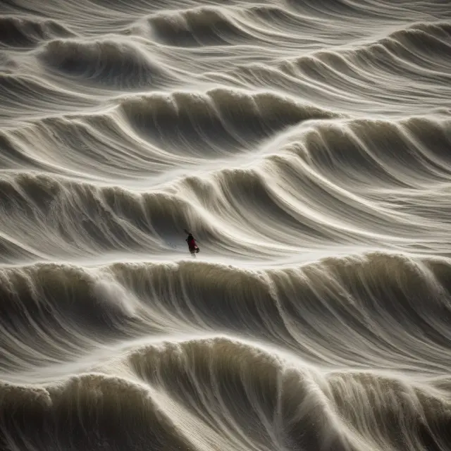 An image of a tranquil pond with a single ripple expanding into a massive wave, symbolizing the impact of bank runs