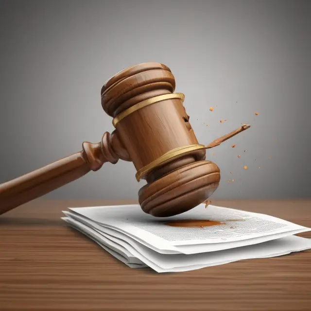 Judge with gavel breaking a credit report to illustrate the impact of bankruptcy laws on credit history.