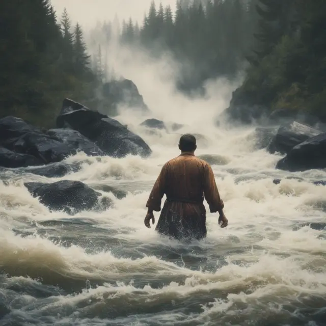 An employee navigating a challenging business environment, symbolizing the concept of baptism by fire