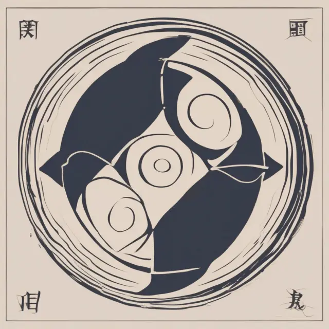 A yin-yang symbol with short-term bonds on one side and long-term bonds on the other, illustrating the barbell investment strategy for balanced risk and return