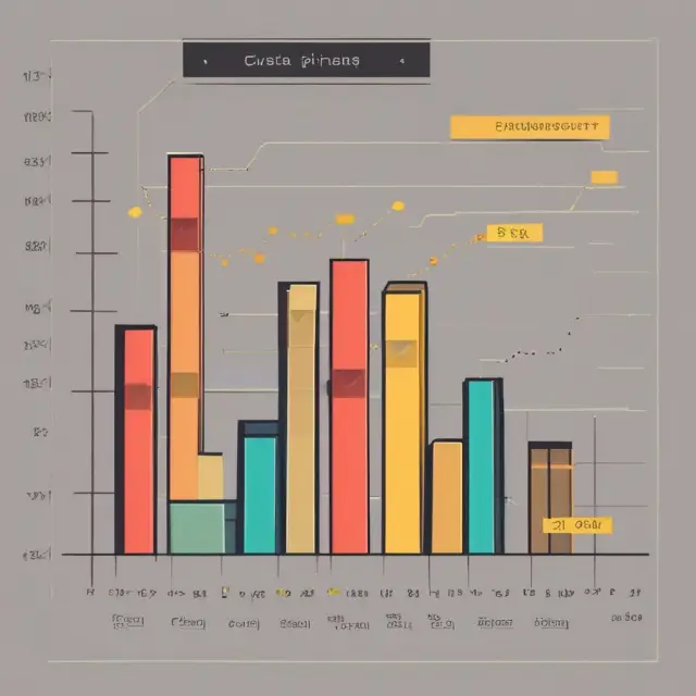 Gold bar chart displaying open, high, low, and close prices with colors illustrating price trends