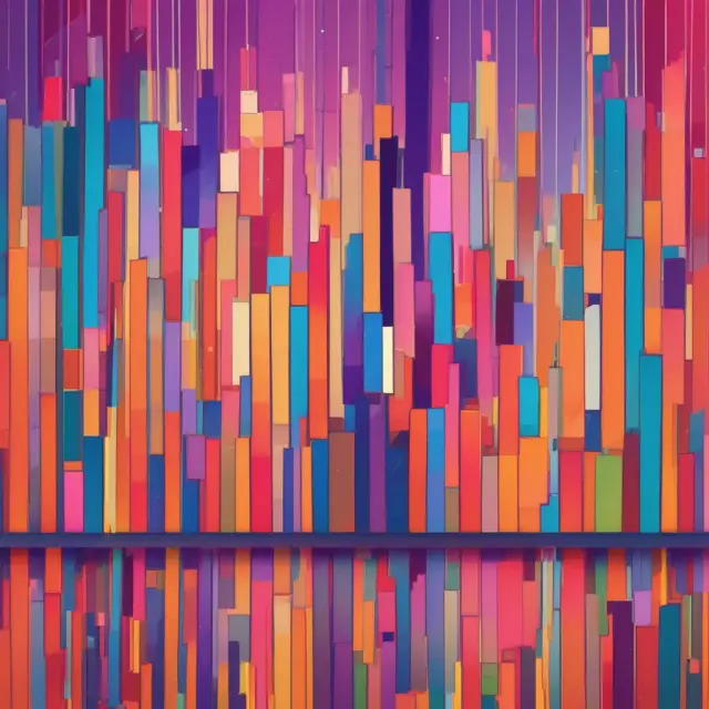 Color-coded bar chart depicting stock price trends and movements
