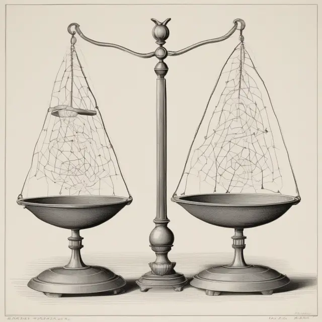 Two scales side by side: one stable, symbolizing a constant base, and the other fluctuating, illustrating data undergoing base effect.