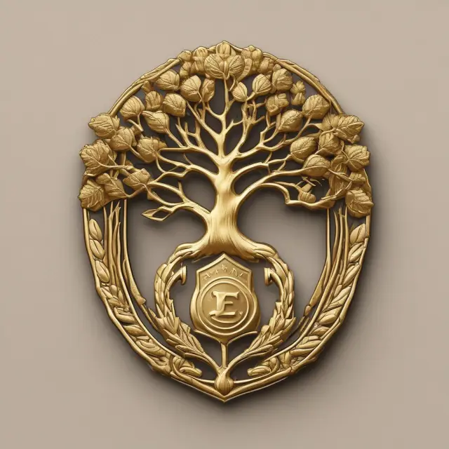 Golden E-5 badge evolving into a thriving tree, representing military advancement and increased base pay