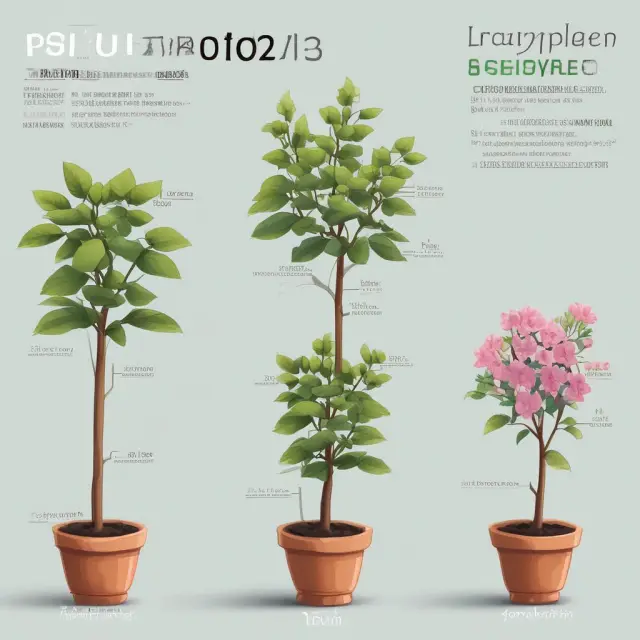 A garden scene showcasing a seedling (base year) growing into various financial trend trees, illustrating the significance of base years in financial analysis.