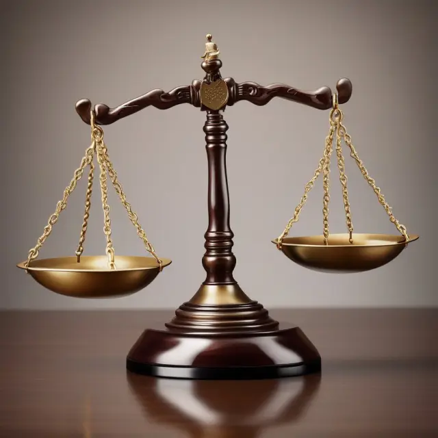 Regulator with gavel strikes a balance on a scale to represent Basel I