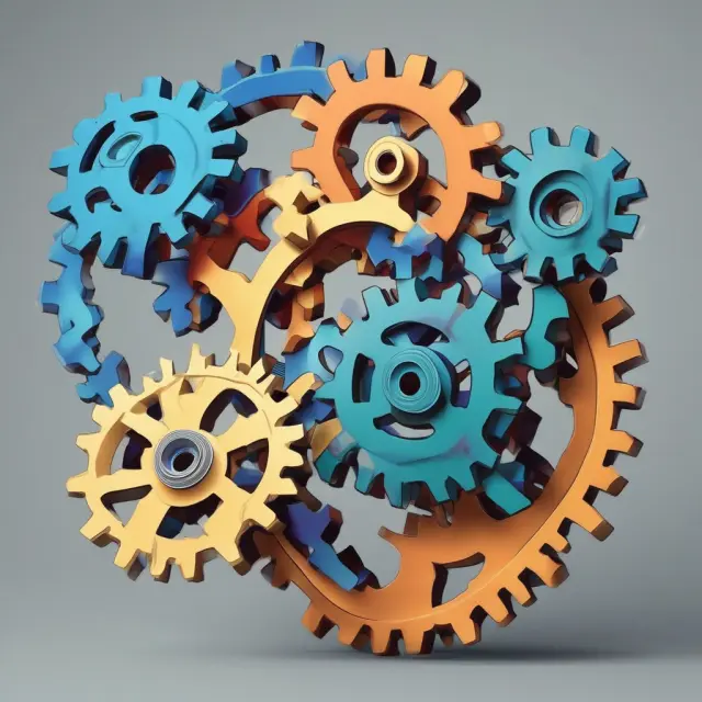 Interconnected gears symbolizing the three Basel Accords and their role in regulating international banking