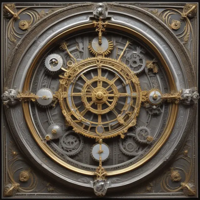 Golden gears symbolizing Basel I and II regulations interlocking, emphasizing their succession and impact on banking.
