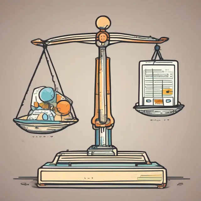 Project cost balance baseline: A scale comparing project timeline with budgeted and actual costs