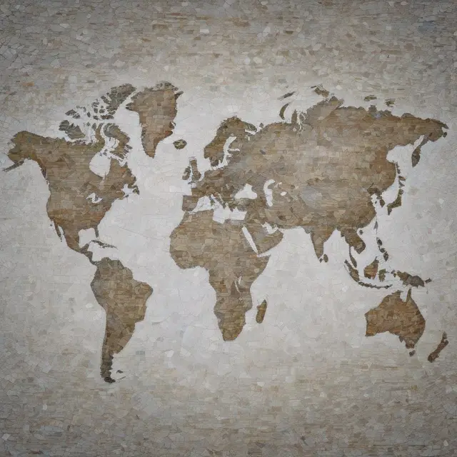 Mosaic of world maps reflecting implementation progress and challenges for Basel III in banking sector.
