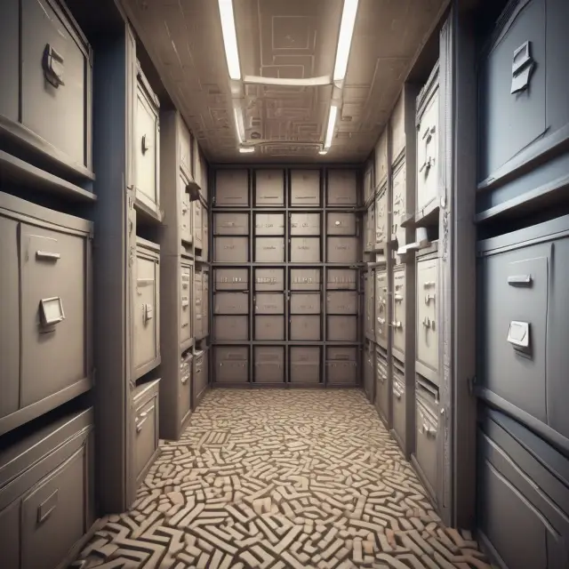 An image of a secure vault containing accurate financial records amidst a chaotic maze of potential errors