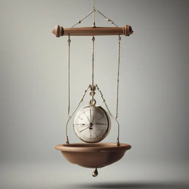A pendulum illustrating the concept of basis points in interest rates: small shifts between percentage points