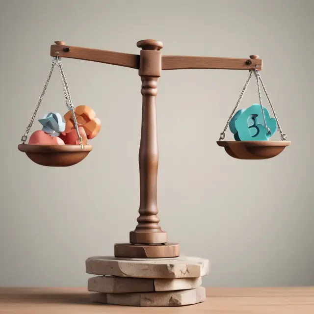 See-saw with investments on one side and costs in basis points on the other. Balanced image illustrating understanding of investment costs through basis points.