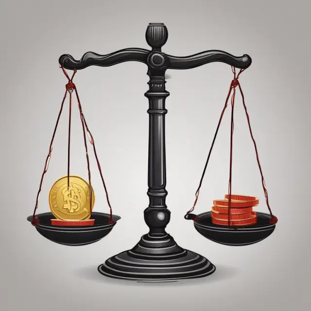 Gold coins illustrating two investments. Thin red string connecting them represents the unpredictable nature of basis risk in investment strategies.