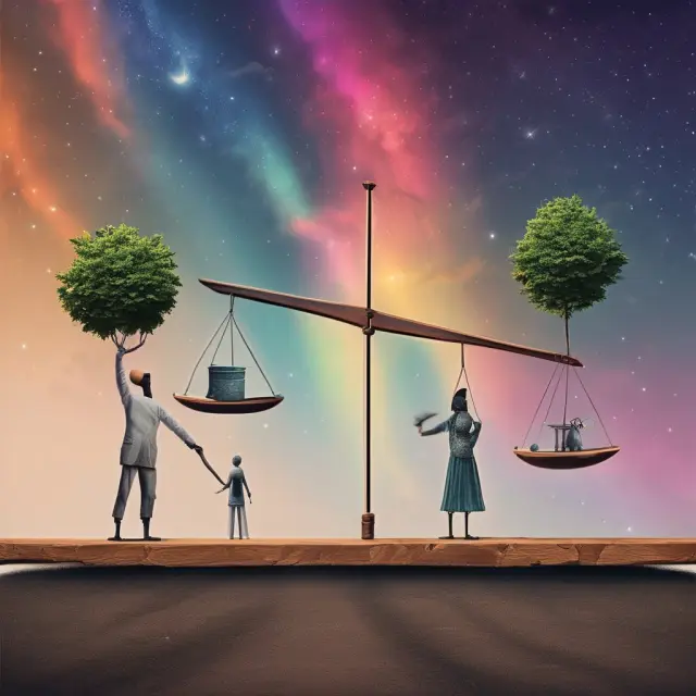 Image shows three scales representing CPI (consumer), PPI (producer), and GDP deflator balancing on a cosmic balance beam, symbolizing the unique perspectives on measuring inflation.