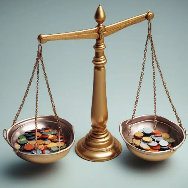 Image of scales with multiple securities symbolizing the potential risks and challenges associated with basket trading due to market volatility