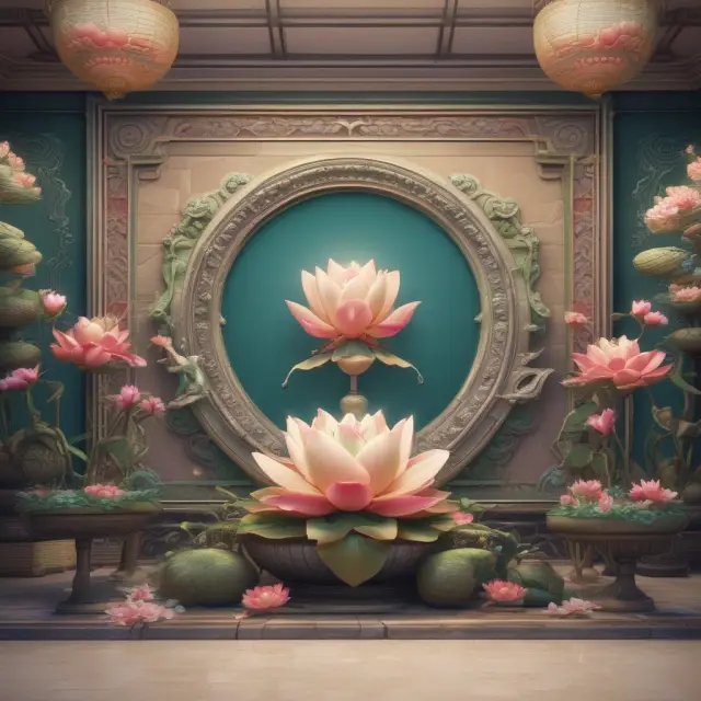 A lotus flower blooming amidst choppy waters symbolizes Tencent