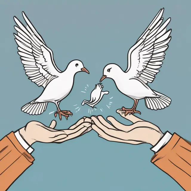 A hand representing venture capital funds releases a dove with a certificate; another hand releasing a BDC dove. Illustrates investor base differences & distinct regulatory environments.