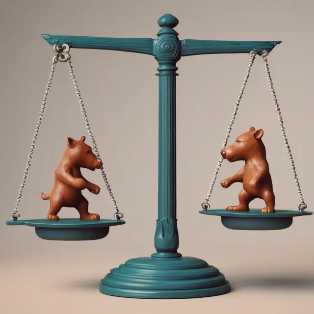 Two types of bear spreads: put & call, represented by opposing bears on a balance scale