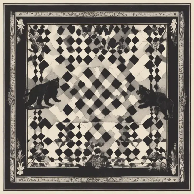 Bear paws on a chessboard represent bear spreads protecting institutional investments from two rival securities