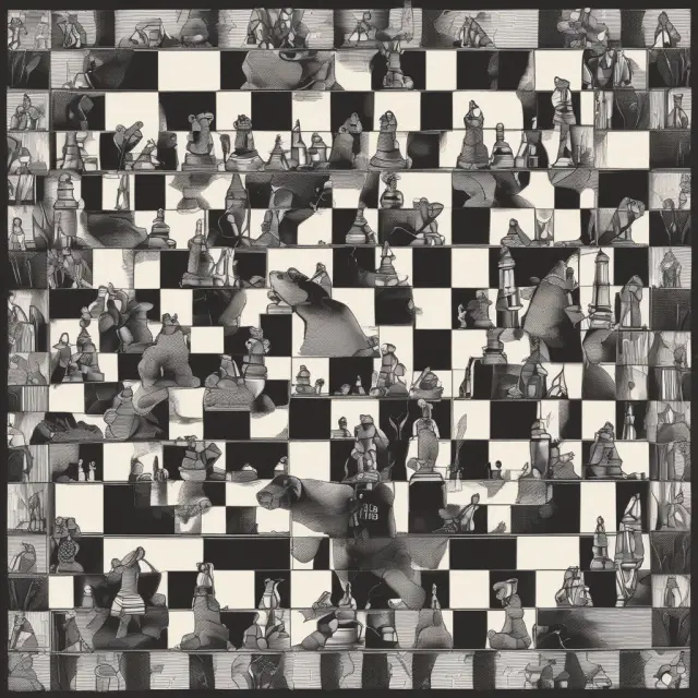 Bear symbolizing institutional investors crafting complex bear spreads on an options chessboard