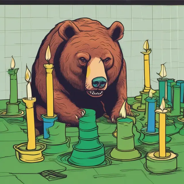 A bear trap disguised as a chameleon amongst green candlesticks, highlighting the importance of vigilance for short sellers.