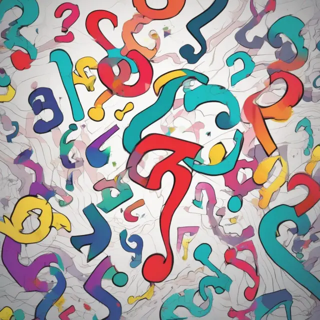 A visual representation of questions forming around a market chart, signifying frequently asked questions about behavioral finance.