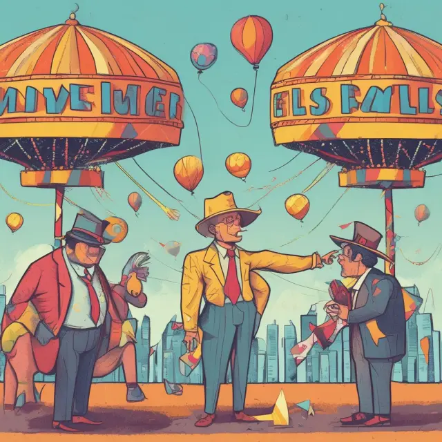 A colorful carousel featuring Confirmation Bias, Experiential Bias, Loss Aversion, and Familiarity Bias influencing an investor