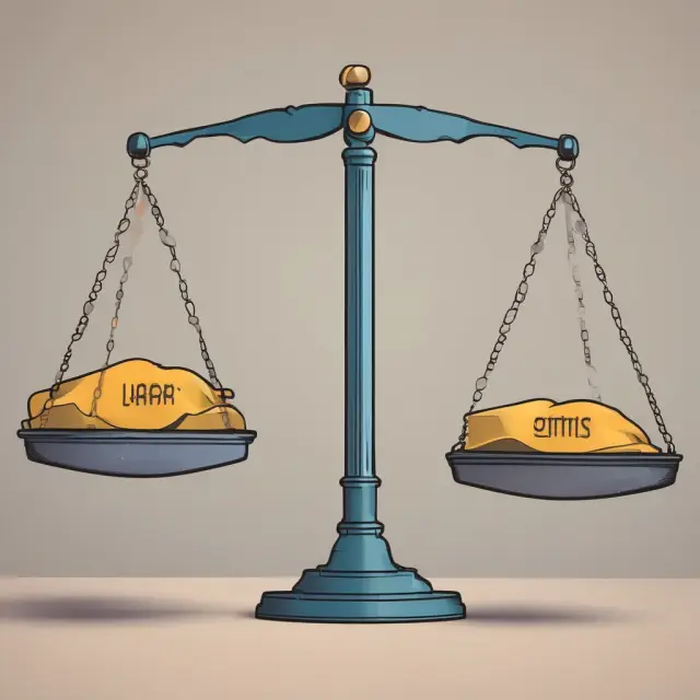 Visual representation of loss aversion with two scales, one for losses and the other for gains.