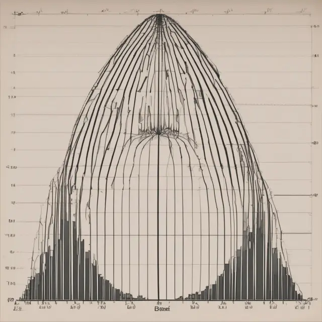 Bell curve showing symmetry around mean with varying spread represented by standard deviations