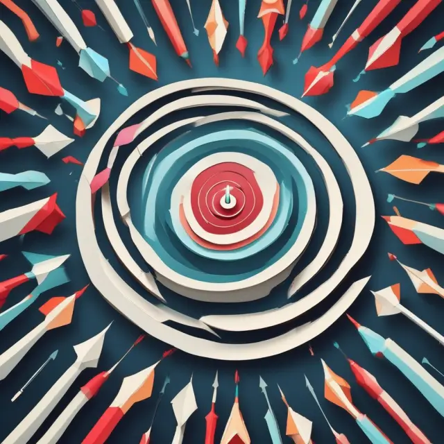 Arrow hitting bullseye of data amidst untargeted arrows, representing effective below-the-line marketing strategies
