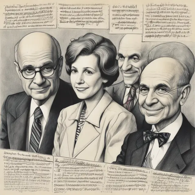 An image of Milton Friedman, Anna Schwartz, and Ben Bernanke on a timeline, with arrows showing their influence on each other