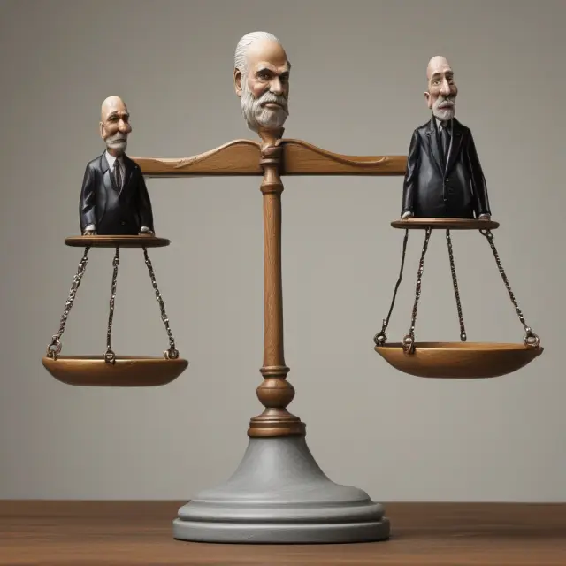 An image of a balanced scale with critical voices represented by one side and Bernanke