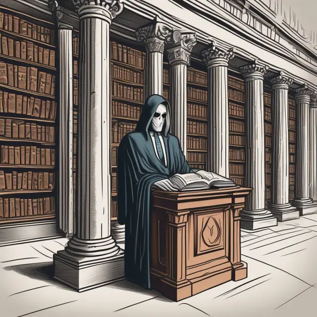 A wealthy individual remains concealed amongst legal documents representing trusts and contracts, symbolizing the use of beneficial ownership for asset protection.