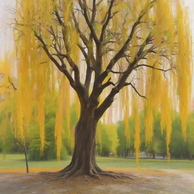 A willow tree sheds golden leaves labeled with memories; beneficiaries ensure your wishes are carried out after your death.