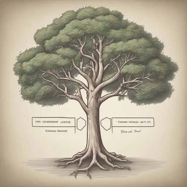 Visualization of a tree with primary and contingent beneficiary branches, demonstrating inheritance protection and backup plans