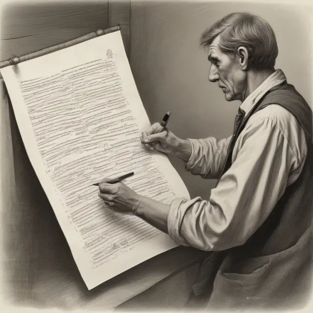 Person updating beneficiaries on a scroll during various life events: marriage, divorce, birth of child