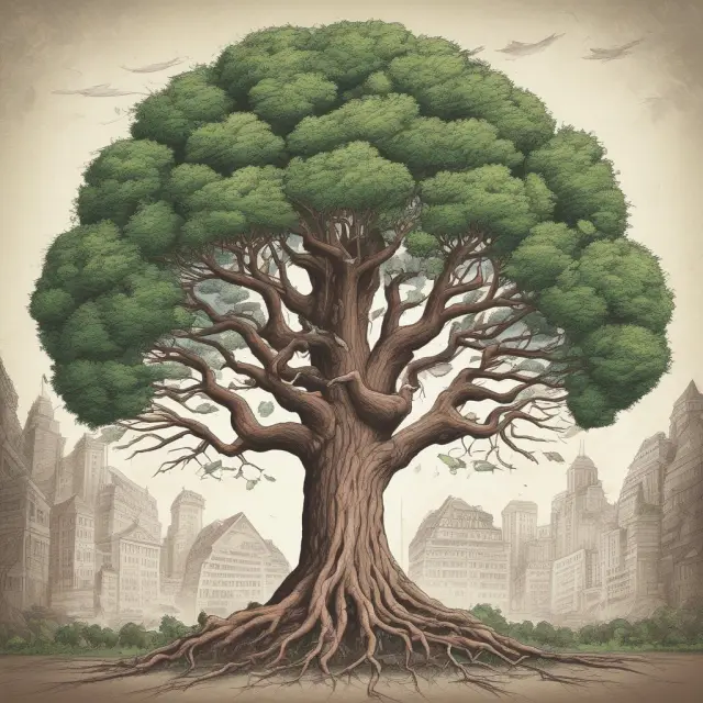 A colossal tree symbolizing Berkshire Hathaway