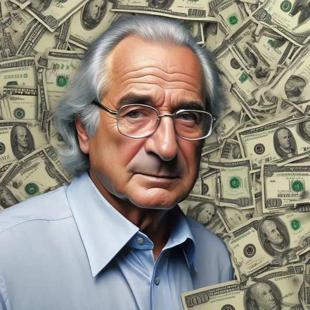 A person jumping from a cliff into tumultuous waters, symbolizing the suicides and emotional devastation resulting from Bernie Madoff