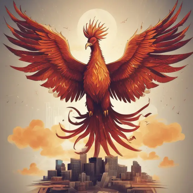 Phoenix emerging from financial reports, signifying transparency and growth through GAAP best practices