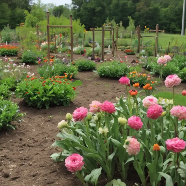 A lush garden filled with various blossoming flowers, each representing a best practice, tended by knowledgeable gardeners