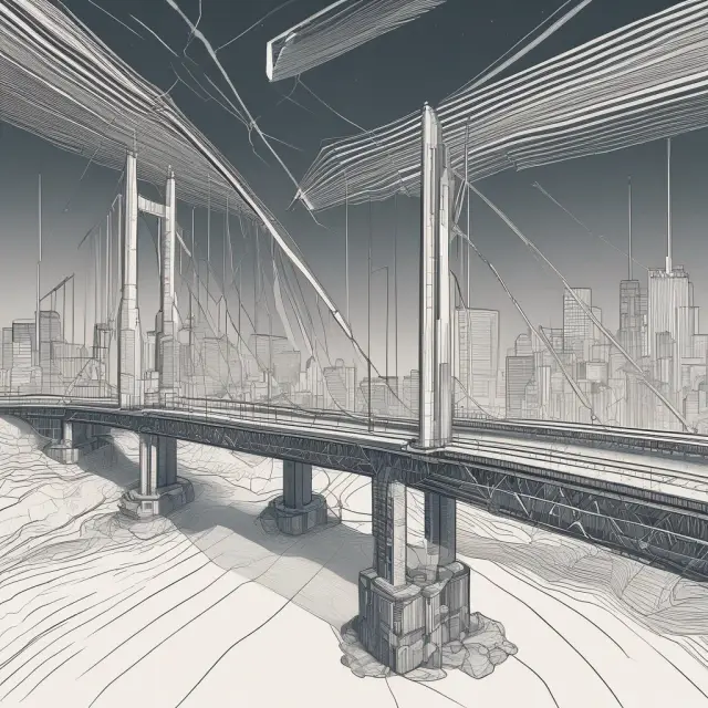 A bridge connecting beta (volatility) with fundamental and technical tools, symbolizing effective diversification.