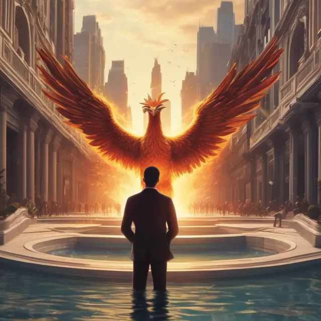 An image of a mythical phoenix emerging from a pool of investors, illustrating the growth and financial opportunities afforded to BHD companies