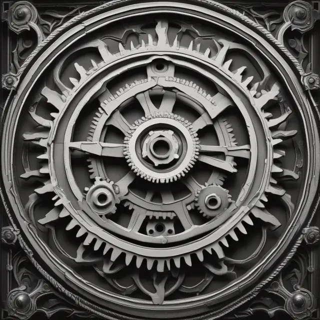 Interlocking gears symbolizing two houses of parliament working together in harmony