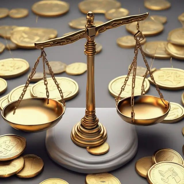 Market maker managing risk, balancing bid and ask prices in a market filled with golden securities
